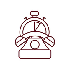 telephone and chronometer icon, line style