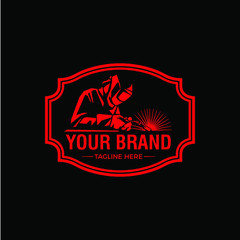 Welding logo company badge logo design, classic emblem logo