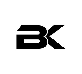 Initial 2 letter Logo Modern Simple Black BK
