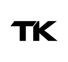 Initial 2 letter Logo Modern Simple Black TK
