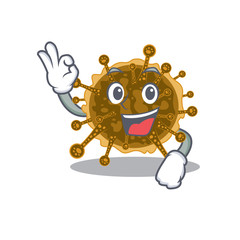 Naklejka premium negarnaviricota mascot design style with an Okay gesture finger