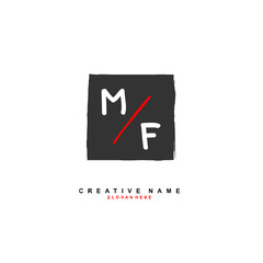 
M F MF Initial logo template vector. Letter logo concept