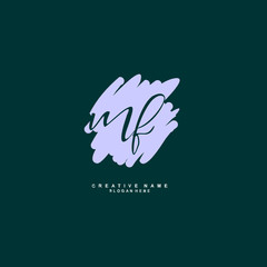 Fototapeta na wymiar M F MF Initial logo template vector. Letter logo concept