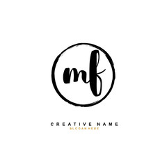 
M F MF Initial logo template vector. Letter logo concept