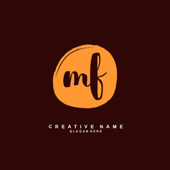 
M F MF Initial logo template vector. Letter logo concept