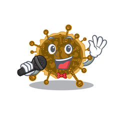 Talented singer of negarnaviricota cartoon character holding a microphone
