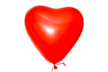 Valentine Day red heart balloon isolated on the white background