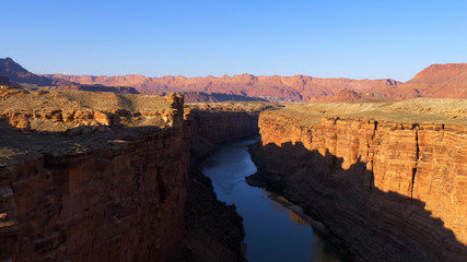 Fototapeta na wymiar Coloradio river runs through the canyon - travel photography