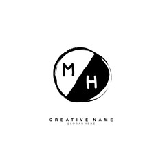 
M H MH Initial logo template vector. Letter logo concept