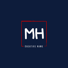 
M H MH Initial logo template vector. Letter logo concept
