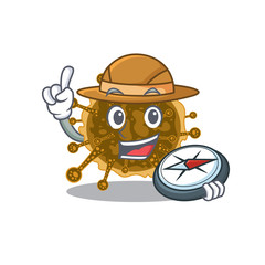 mascot design concept of negarnaviricota explorer with a compass