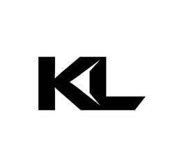 Initial 2 letter Logo Modern Simple Black KL