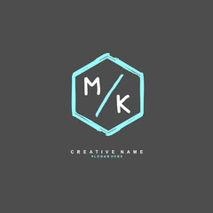 
M K MK Initial logo template vector. Letter logo concept