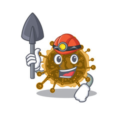 negarnaviricota miner cartoon design concept with tool and helmet
