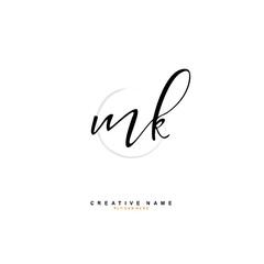 
M K MK Initial logo template vector. Letter logo concept