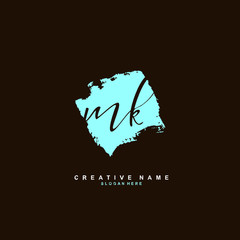 
M K MK Initial logo template vector. Letter logo concept