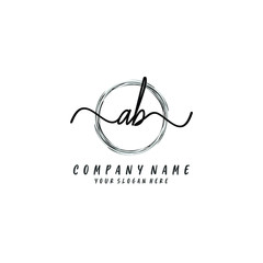 AB initial Handwriting logo vector templates