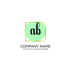 AB initial Handwriting logo vector templates