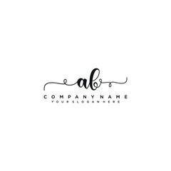 AB initial Handwriting logo vector templates