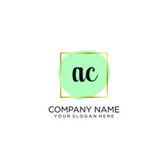 AC initial Handwriting logo vector templates