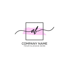 AF initial Handwriting logo vector templates