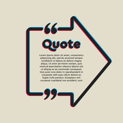 Vector template a creative quote bracket arrow