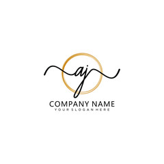 AJ initial Handwriting logo vector templates