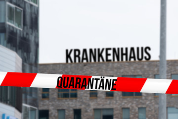 Ein Krankenhaus wegen Coronavirus unter Quarantäne