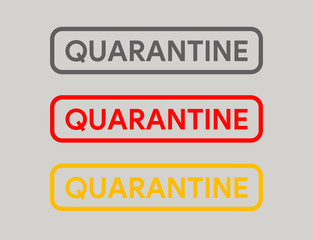 Quarantine icon. Stay home sign. Warning from pandemic. virus. epidemic, toxic, pollution, disease. Coronavirus protection. Design element for medicine banner. Vector illustration