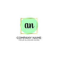 AN initial Handwriting logo vector templates