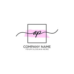 AP initial Handwriting logo vector templates