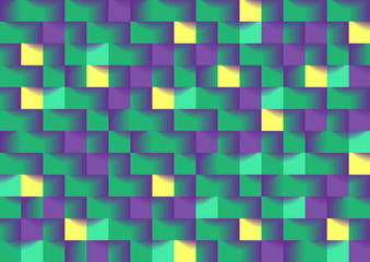 Abstract colorful mosaic squares tech geometric background. Vector design