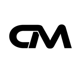 Initial 2 letter Logo Modern Simple Black CM
