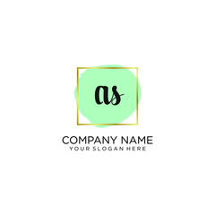 AS initial Handwriting logo vector templates