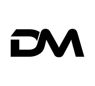 Initial 2 letter Logo Modern Simple Black DM