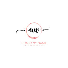 AW initial Handwriting logo vector templates