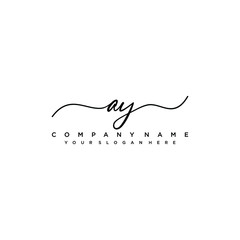 AY initial Handwriting logo vector templates