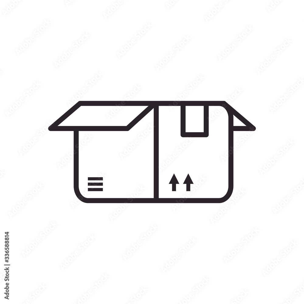 Poster isolated delivery box line style icon vector design