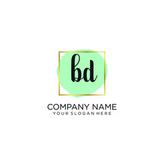 BD initial Handwriting logo vector templates