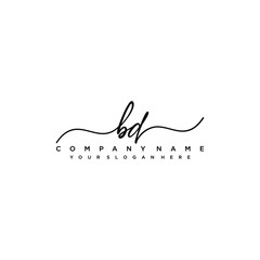 BD initial Handwriting logo vector templates