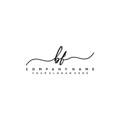 BF initial Handwriting logo vector templates