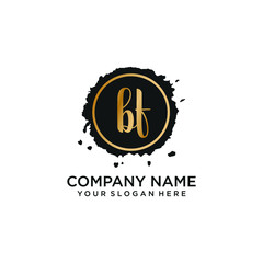BF initial Handwriting logo vector templates
