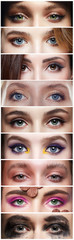 collage of beauty female eyes. young beautiful women