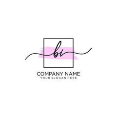 B initial Handwriting logo vector templates