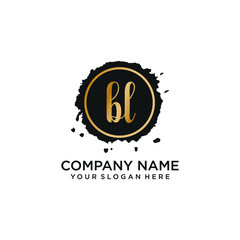BL initial Handwriting logo vector templates