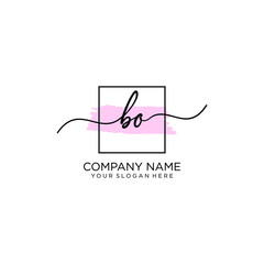 BO initial Handwriting logo vector templates