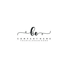 BO initial Handwriting logo vector templates