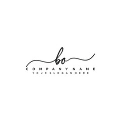 BO initial Handwriting logo vector templates