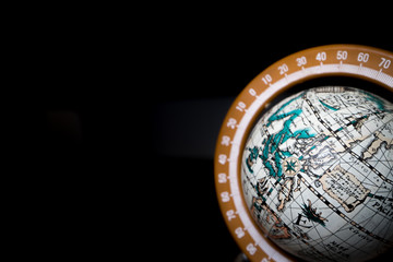 earth globe with black background