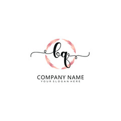 BQ initial Handwriting logo vector templates
